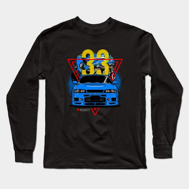 Nissan Skyline GTR R33 JDM Legend Long Sleeve T-Shirt by ninetiescustoms